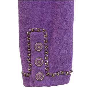 Chanel Cruise 2020 Purple Cotton Blend Chain Trim Jacket