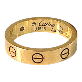 Cartier Love 18K Yellow Gold Diamond Ring Size 49