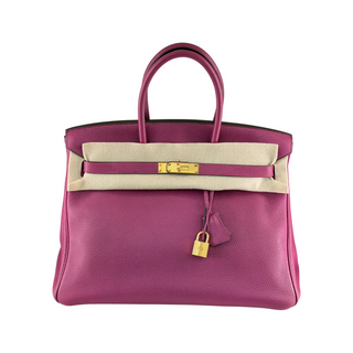Hermès Tosca Pink Birkin 35 Togo Leather Handbag with Gold Hardware