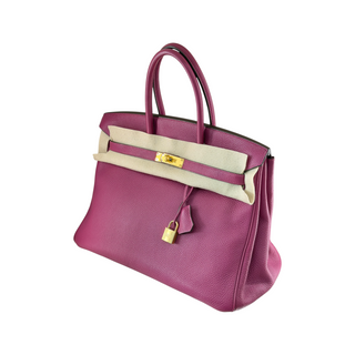 Hermès Tosca Pink Birkin 35 Togo Leather Handbag with Gold Hardware