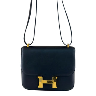 Hermès Constance Mini 18 Black Swift Leather Gold Hardware Shoulder Bag