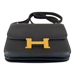 Hermès Constance Mini 18 Black Swift Leather Gold Hardware Shoulder Bag