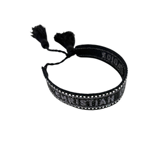 Christian Dior J’ADIOR Black & Silver Crystal Embellished Friendship Bracelet