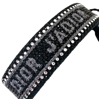 Christian Dior J’ADIOR Black & Silver Crystal Embellished Friendship Bracelet