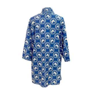 Gucci Horsebit Chain Print Tie-Neck Silk Shirt