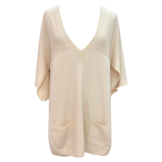 Chanel Cream Cashmere Knit Cape Sleeve Pullover