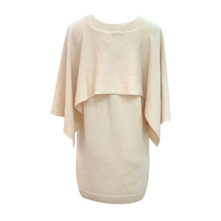 Chanel Cream Cashmere Knit Cape Sleeve Pullover