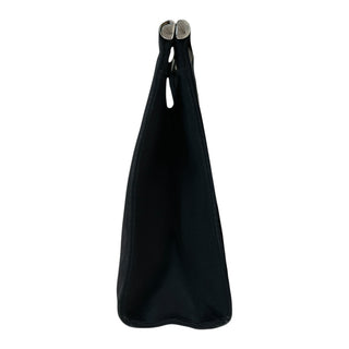 Chanel Black Satin Frame Top Handle Evening Bag