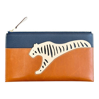 Hermès Rooroo Tiger Pouch Barenia & Epsom Calfskin Clutch Palladium Hardware