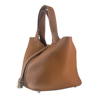 Hermès Picotin Lock 18 Bag in Gold Clemence Leather with Palladium Hardware