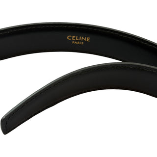 Celine Triomphe Black Leather Belt