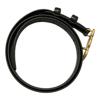 Celine Triomphe Black Leather Belt