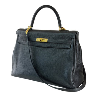 Hermès Kelly 35 Retourne Black Togo Leather Gold Hardware Shoulder Bag
