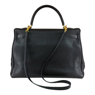 Hermès Kelly 35 Retourne Black Togo Leather Gold Hardware Shoulder Bag