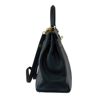 Hermès Kelly 35 Retourne Black Togo Leather Gold Hardware Shoulder Bag