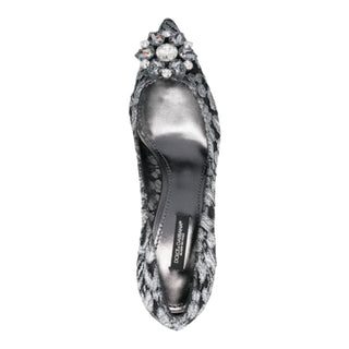 Dolce & Gabbana Black Lace Crystal Embellished Pumps