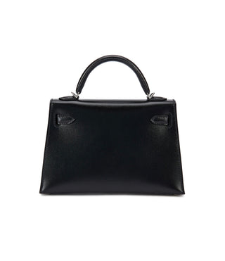 Hermès Kelly Mini 20 Clouté In Black Box Leather With Palladium Hardware