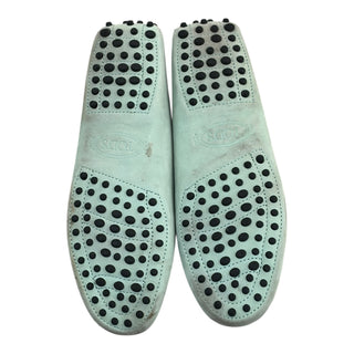 Tod’s Mint Green Suede Penny Loafers