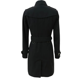 Burberry Black Sandringham Long Cotton Gabardine Trench Coat