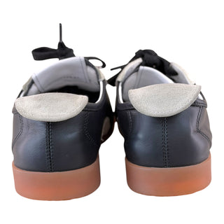 Chanel CC Logo Leather & Suede Low Top Sneakers Black & White