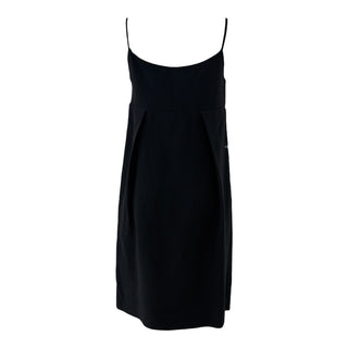 Prada Black Embellished Slip Dress with Crystal Floral Appliqué