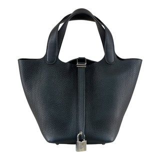 Hermès Picotin Lock 18 Noir Clemence Leather Handbag