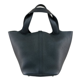 Hermès Picotin Lock 18 Noir Clemence Leather Handbag