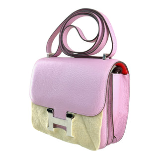 Hermès Constance 18 Mauve Sylvestre Chevre  Leather Shoulder Bag
