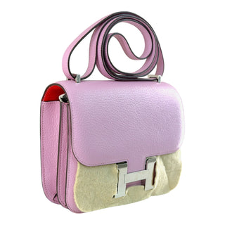 Hermès Constance 18 Mauve Sylvestre Chevre  Leather Shoulder Bag