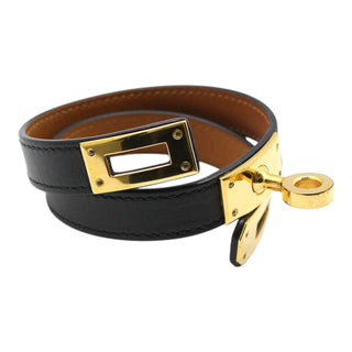 Hermès Kelly Double Tour Bracelet Black Box Calfskin Gold Hardware T1 (XS)