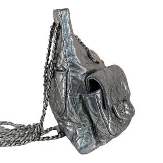 Chanel Metallic Quilted Leather Backpack – Gunmetal