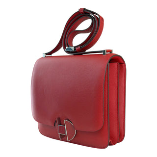 Hermès  Evercolor 20 Shoulder Bag Rouge Red Palladium Hardware