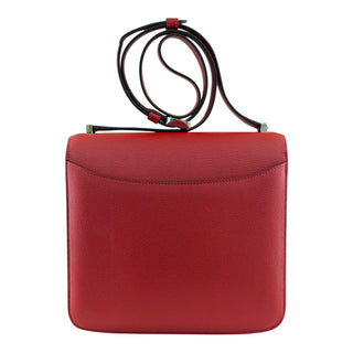 Hermès  Evercolor 20 Shoulder Bag Rouge Red Palladium Hardware