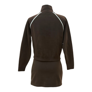 Miu Miu Brown Technical Zip-Up Jacket & Mini Skirt Co-Ord Set
