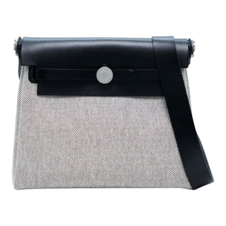 Hermès Ecru/Noir Herbag Zip Mini 20 Military Toile & Vache Hunter Crossbody Bag