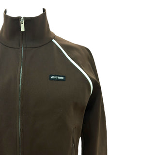 Miu Miu Brown Technical Zip-Up Jacket & Mini Skirt Co-Ord Set