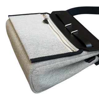 Hermès Ecru/Noir Herbag Zip Mini 20 Military Toile & Vache Hunter Crossbody Bag