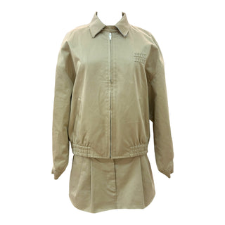 Miu Miu Beige Cropped Jacket & Skirt Co-Ord Set