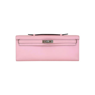 Hermès Kelly Cut Clutch Rose Sakura Swift Palladium Hardware