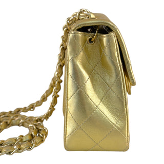 Chanel Mini Classic Flap Bag Metallic Gold Lambskin Gold Hardware