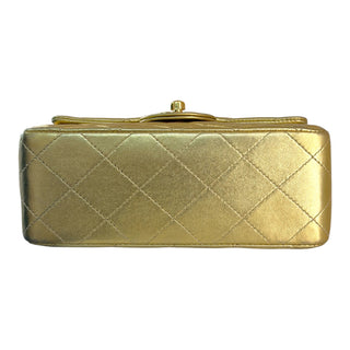 Chanel Mini Classic Flap Bag Metallic Gold Lambskin Gold Hardware
