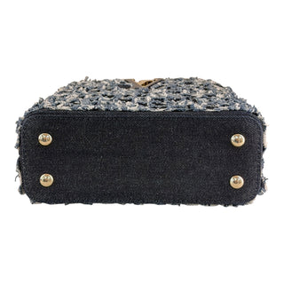 Louis Vuitton Capucines Mini Blue Denim Tweed Crocodile Handle