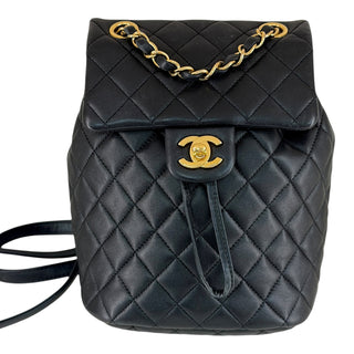Chanel Mini Quilted Lambskin Backpack Black Gold Hardware