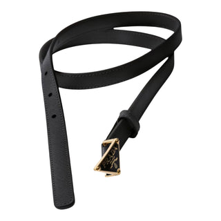 Prada Saffiano Leather Triangle Logo Belt