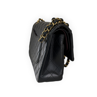 Chanel Black Medium Quilted Lambskin Classic Double Flap Bag GHW