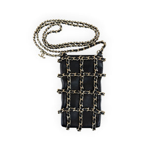 Chanel Black Tech Me Out Leather Chain Crossbody Bag