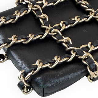 Chanel Black Tech Me Out Leather Chain Crossbody Bag