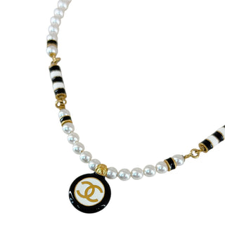 Chanel Faux Pearl CC Necklace & Bracelet Set