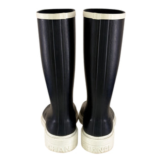 Chanel Wellington Boots Black & White