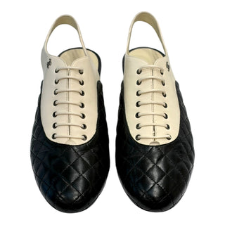 Chanel Bicolour Quilted Lambskin Slingback Oxford Shoes